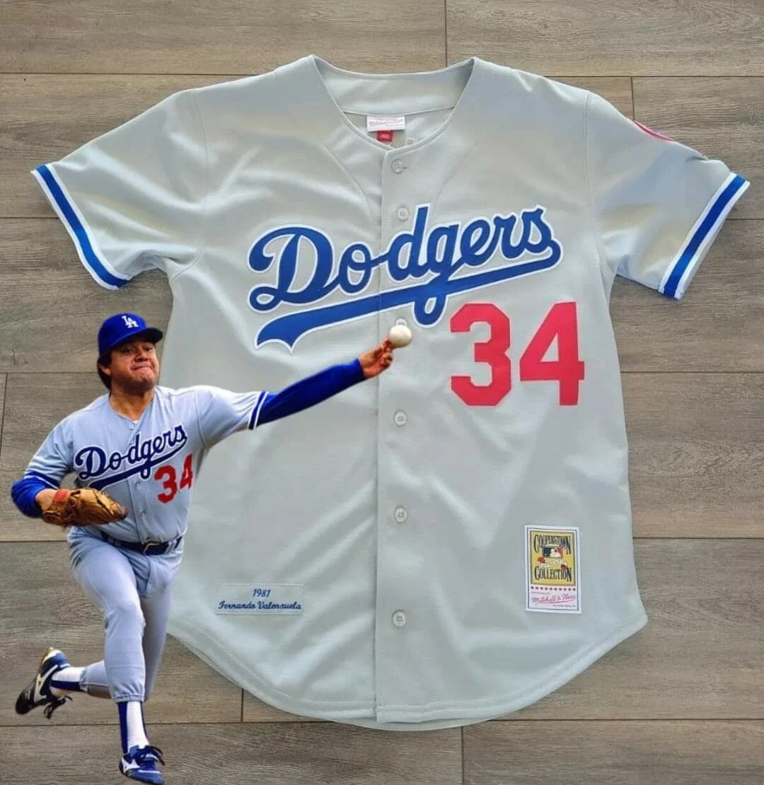 NWT AUTHENTIC FERNANDO VALENZUELA DODGERS JERSEY SIZE 44 LARGE MITCHELL &  NESS