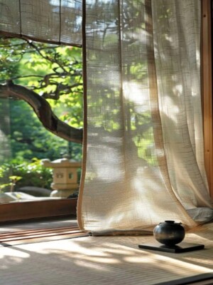 Hot Selling High Quality Linen Voile Sheer Curtains Sheer Fabric Panel Curtain