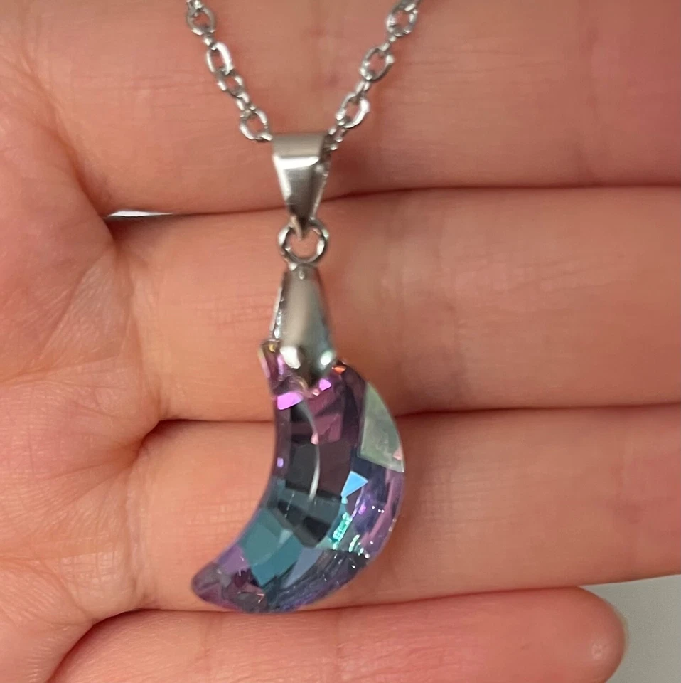 Collar Mujer Hecho Con Cristal Swarovski Luna In Vitrail Medio Púrpura Foto 3 de 4