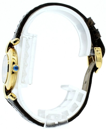 Ladies CARTIER Must De Cartier Vermeil Gold Sterling Silver Round Watch - Picture 3 of 5