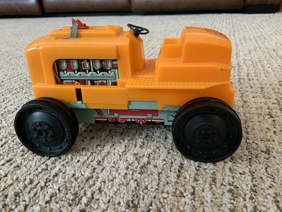 1950's? Louis Marx Wind Up Orange Tractor? Car Japan Collectible