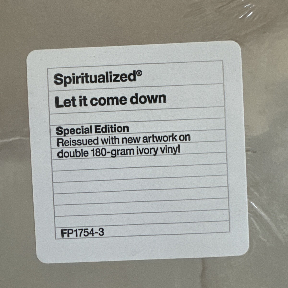 Spiritualized – Let It Come Down, IVORY Vinyl LP, Fat Possum