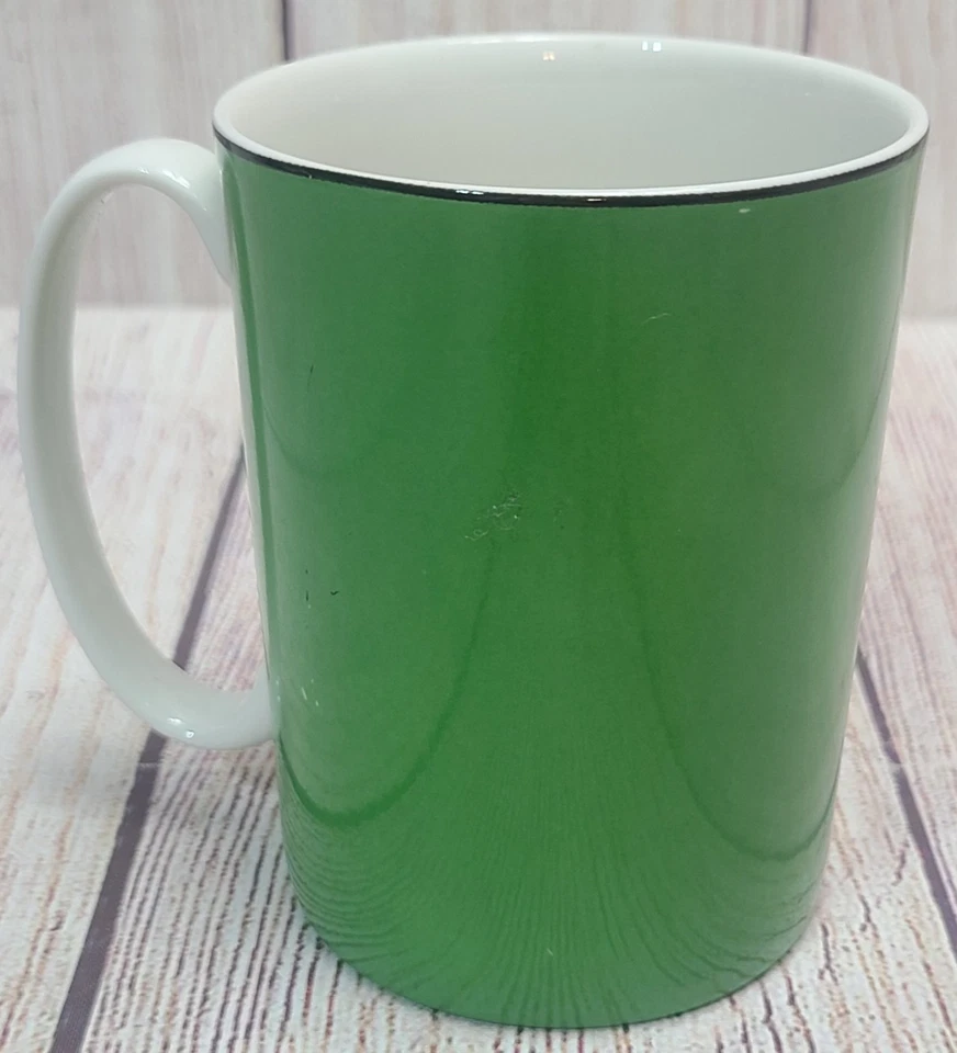 Taza Kate Spade Lenox Cerámica Be Jeweled Hacer Titulares Blanco Verde Negro 4" Foto 3 de 4