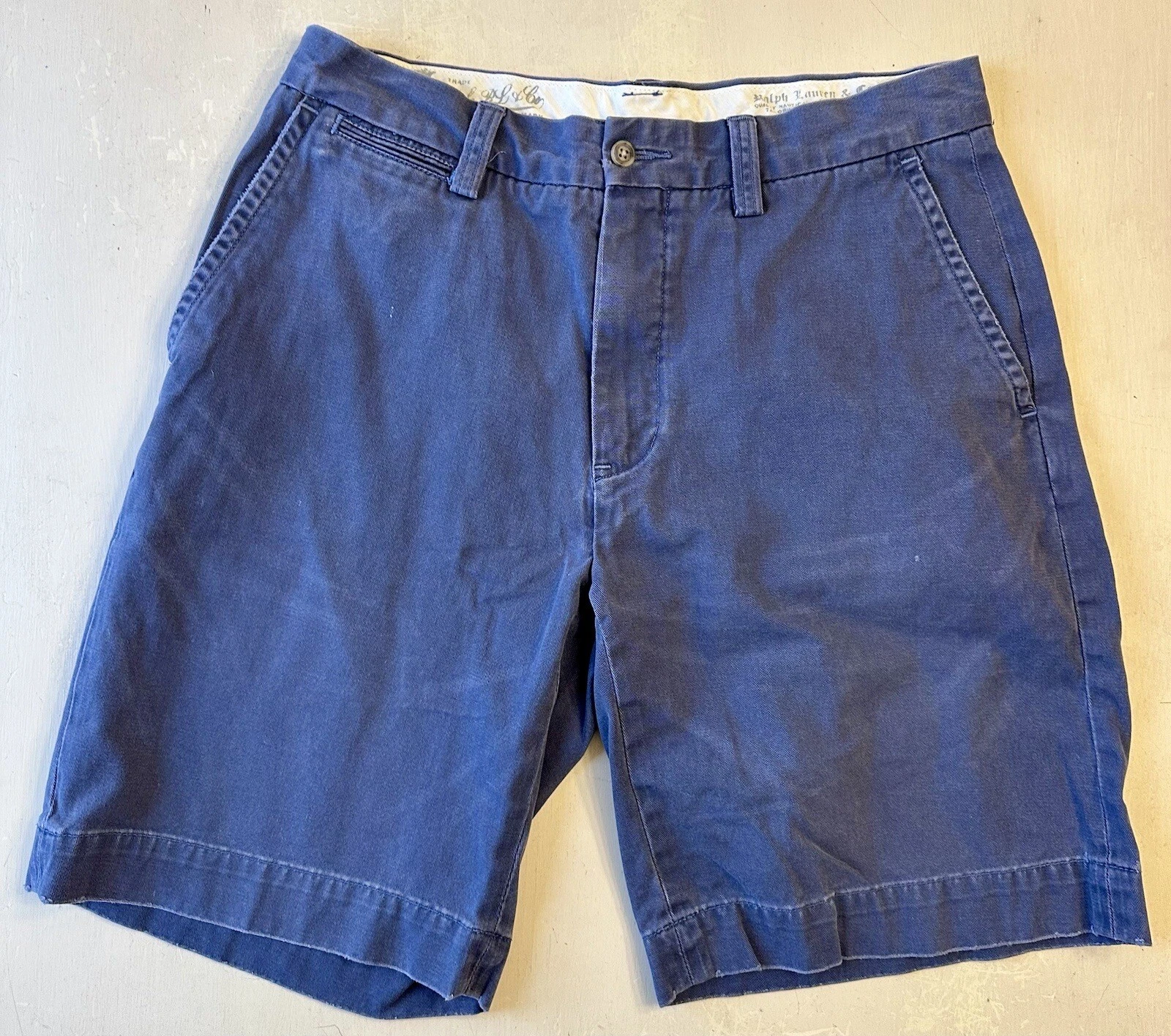 Polo Ralph Lauren Mens Shorts Blue 32” Flat Front Chino