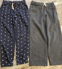 Lot Of 2 Kids Pull On Jogger Sweatpants Size 5. Navy Dots Jogger Grey Wideleg