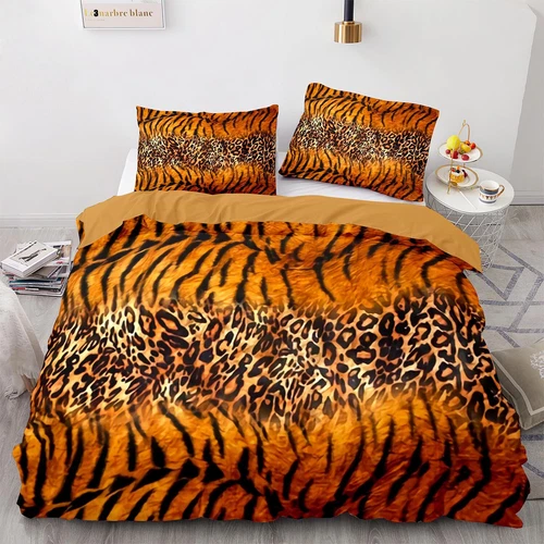 Wild Animal Doona Duvet Quilt Cover Set Leopard Print Tiger Girrafe Zebra Print - Picture 6 of 13