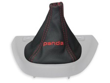 SCHALTMANSCHETTE FÜR FIAT PANDA 3 2012 + SCHALTSACK LEDER STICKEREI PANDA ROT