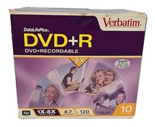 Verbatim DataLifePlus DVD R 8x 4.7 GB 10 Pack Jewel Cases 120 min BRAND NEW 