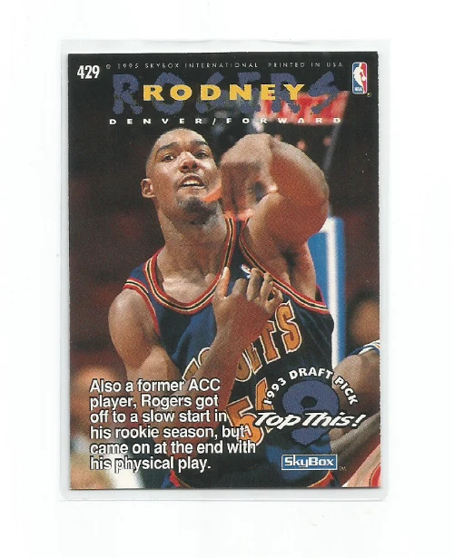 ERIC MONTROSS/ RODNEY ROGERS 1995 SKYBOX NBA HOOPS TOPS THIS! CARD #429 - Image 2 of 2