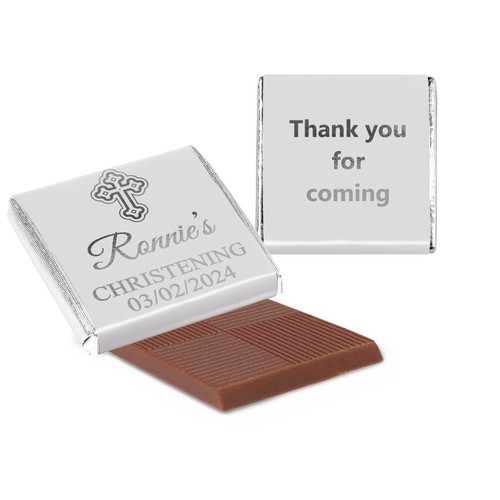 Personalised Chocolate Christening Baptism Favours Neapolitan Silver Gold Foils - Picture 17 of 20