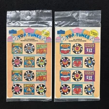 2 TOP TUNES orange and apple lot SCRATCH n SNIFF  The Sticker Store SEALED VTG