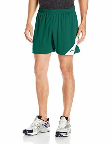 ASICS Mens Break Through Short, Forest/White, Large
