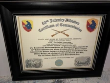 52ND INFANTRY DIVISION / COMMEMORATIVE - CERTIFICATE OF COMMENDATION