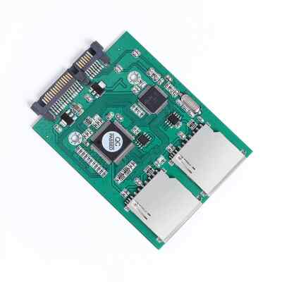 2 Port Dual SD SDHC MMC Memory Card to 7+15P SATA Serial ATA Converter Adapter
