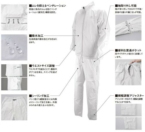 MIZUNO Golf Rain Jacket & Pants Set Ventilation Light Men Gray 52MG6A01 Size M - Picture 12 of 15