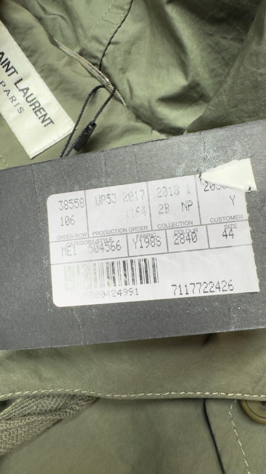 Giacca militare con cappuccio Saint Laurent Rose applicata 54EU 44US $1790 00 nuova con etichette