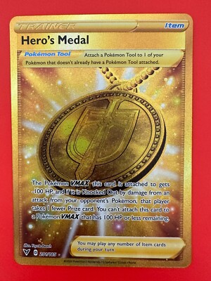 Hero's Medal 201/185 - Vivid Voltage - Secret Gold Rare Pokemon Card | eBay Hero's Medal 201/185 - Vivid Voltage - Secret Gold Rare Pokemon Card | eBay