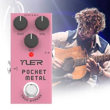 YUER RF-16 Electric Guitar Pedal Pocket Metal Aluminum Alloy Shell True Bypass
