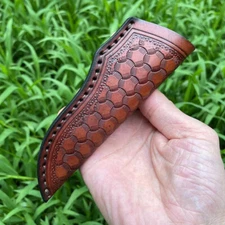 Handmade leather Brown sheath Fits up to 74mm Fixed Blade scabbard Belt Loop