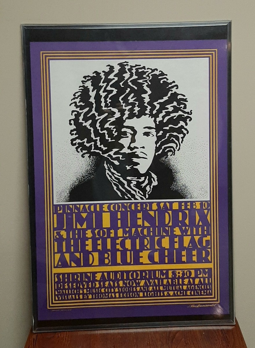 RARE 3rd Printing Jimi Hendrix 1968 Pinnacle Shrine Auditorium