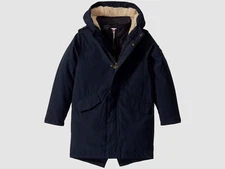 $195 Appaman Kid Boy Blue Sherpa-Lined Hooded Insulated Coat Jacket 7 *DAMAGED*