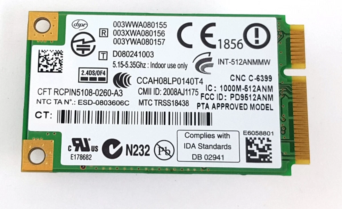 Asus X83VB-X2 OEM Laptop Intel WiFi Wireless Card E178682 