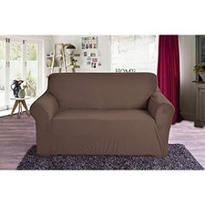 New Elegant Comfort Jersey Knit Love Seat Cover Slipcover 70" x 120" - Brown