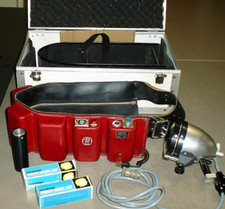 Vintage Cine 60 Cameraman Battery Power Belt with Lamp Extra Bulbs and Case