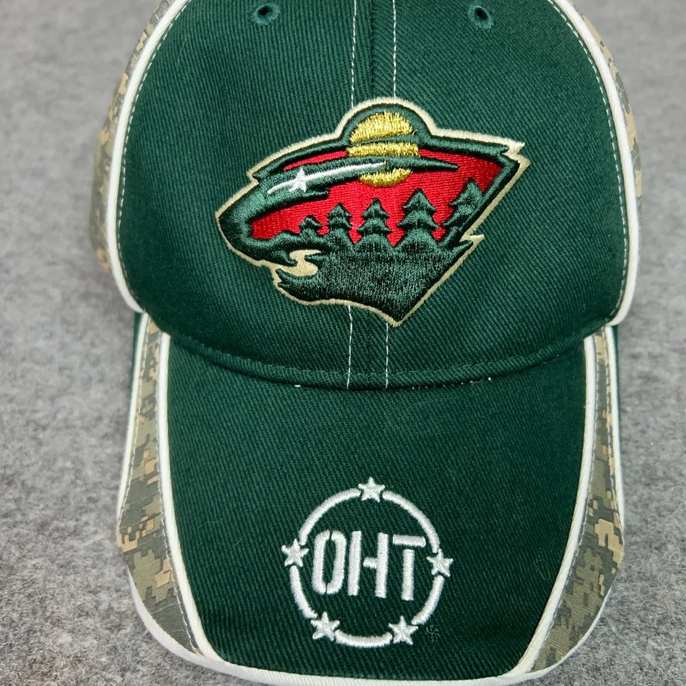 Minnesota Wild Mens Hat Strap Back Green Camo Cap Hockey NHL Sports Outdoor Logo - Image 2 of 4