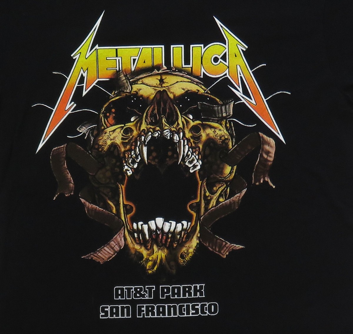LLICA Tシャツ AT&T PARK 2016 XL Metallica T Shirt 2016 San Francisco AT&T Pushead Logo Cage The