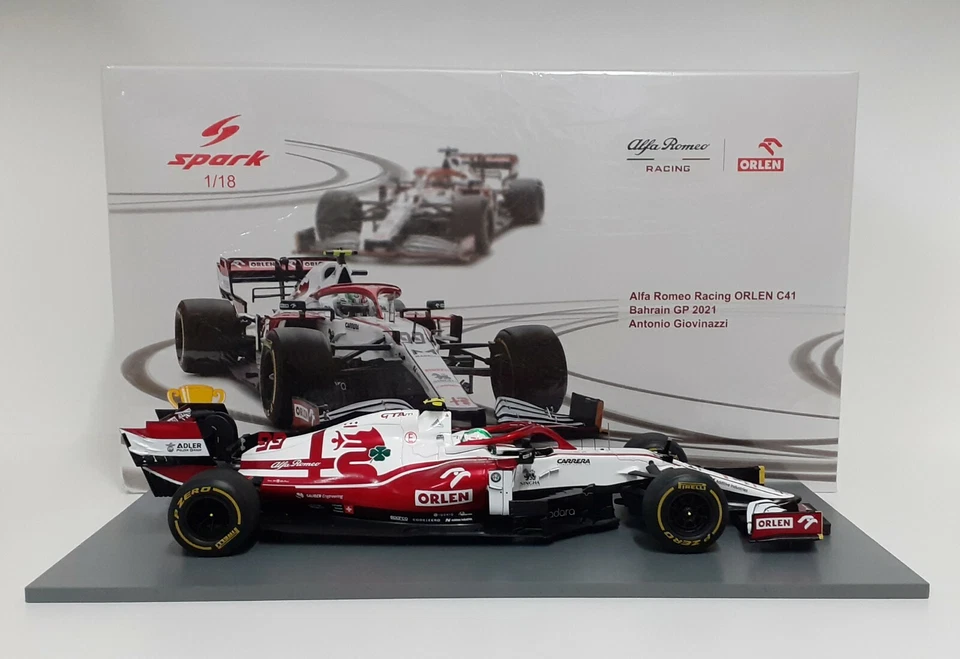 MODELLINO AUTO 1:18 F1 SPARK ALFA ROMEO C41 A.GIOVINAZZI BAHRAIN 2021 MODELLISMO - Immagine 3 di 4
