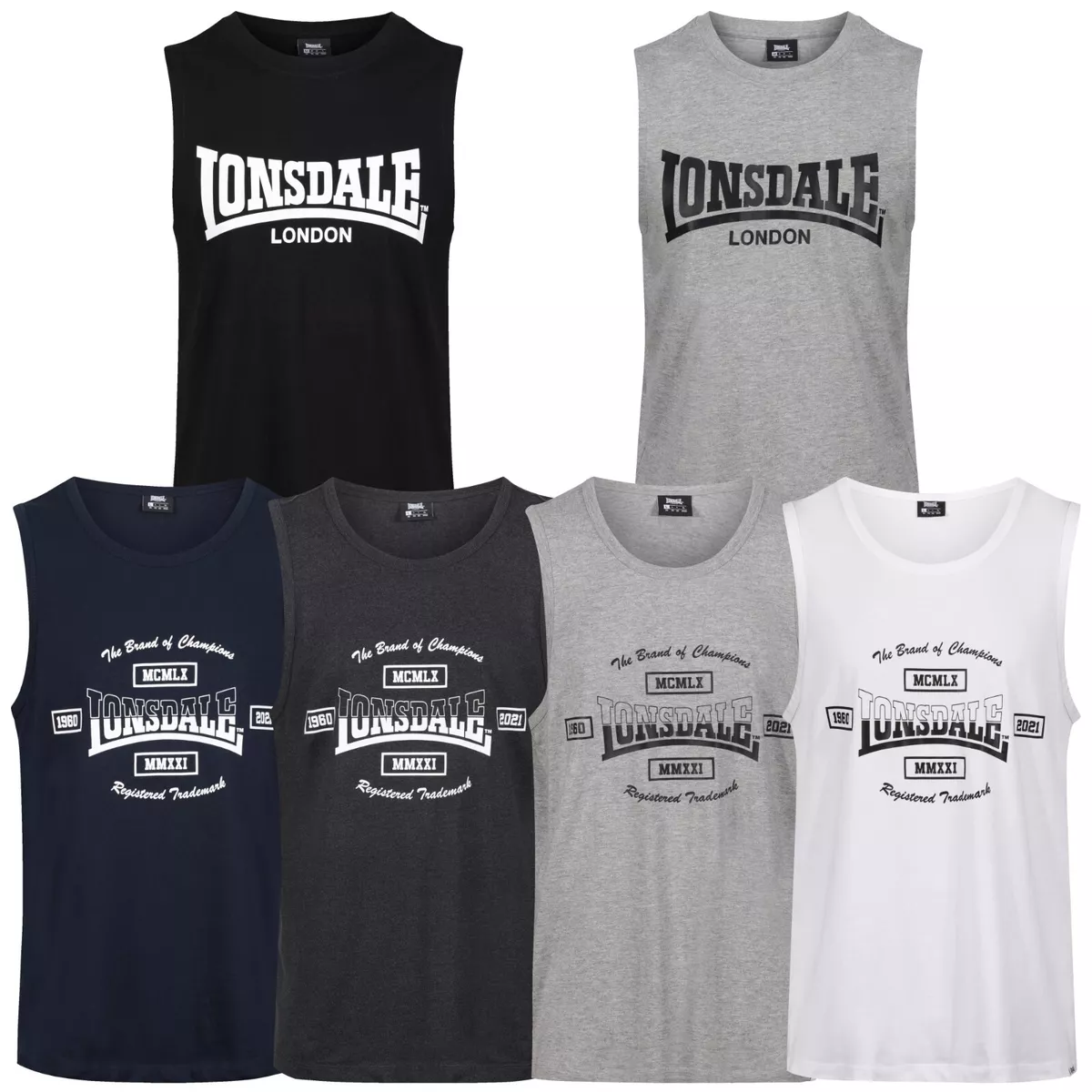 Mens Lonsdale Vest Sleeveless T Shirt Gym Summer Muscle Training Sports  Tank Top