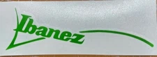 IBANEZ 5.5" LIME GREEN GUITAR HEADSTOCK,DIE CUT VINYL DECAL, LOGO Sticker