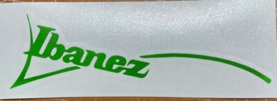 IBANEZ 5.5'' LIME GREEN GUITAR HEADSTOCK,DIE CUT VINYL DECAL, LOGO Sticker