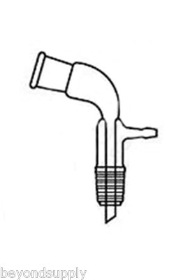 Lab Glass Vacuum take-off Adapter 105 Degree Bend 24/40 Joints new