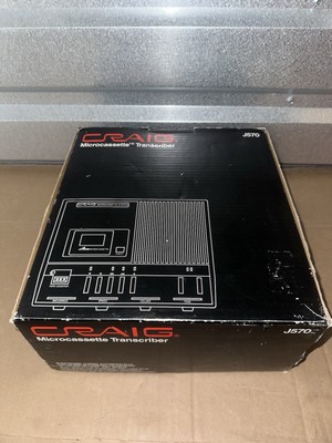 Craig  Microcassette Transcriber Footswitch and Headset Model J570 1987 Vintage