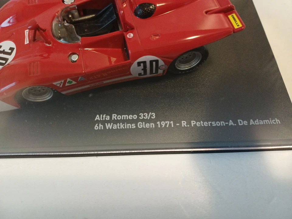 125 1/43 Alfa Romeo 33/3 6h Watkins Glen 1971  Centauria Altaya Salvat Panini  - Immagine 2 di 4