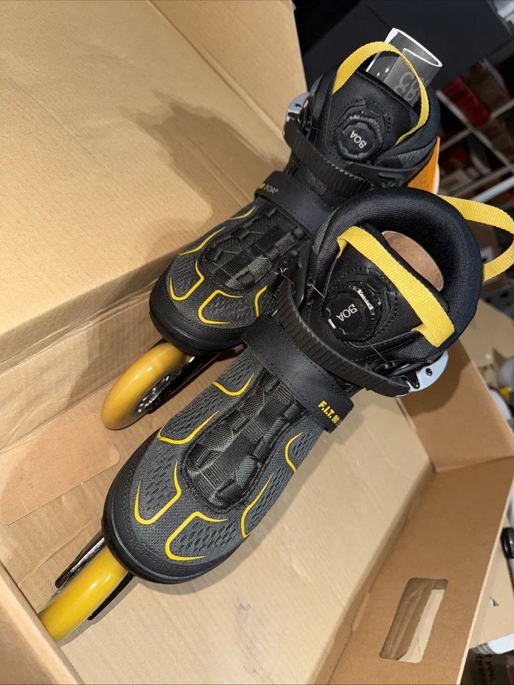 K2 Skate F.I.T. 90 BOA Men's Inline Skates, Gray/Mustard, M12 - Image 2 of 4