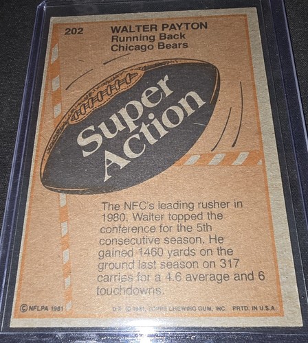 1981 Topps - Walter Payton #202 - Bild 5 von 7