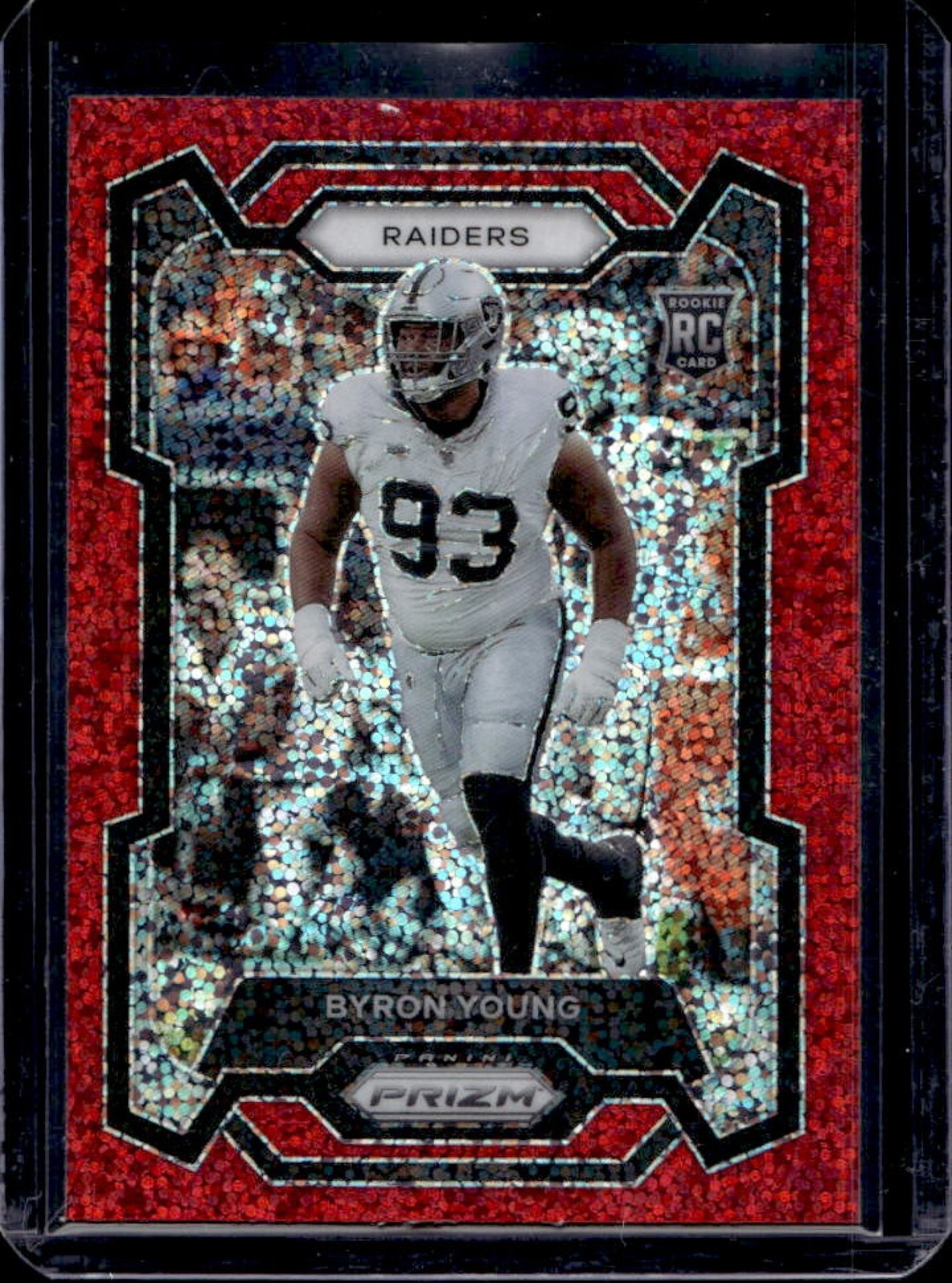 2023 Prizm Byron Young RC Red Sparkle Rookie #355 Raiders