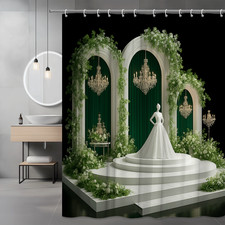 Elegant Green Floral Shower Curtain for Chic Bathroom Decor