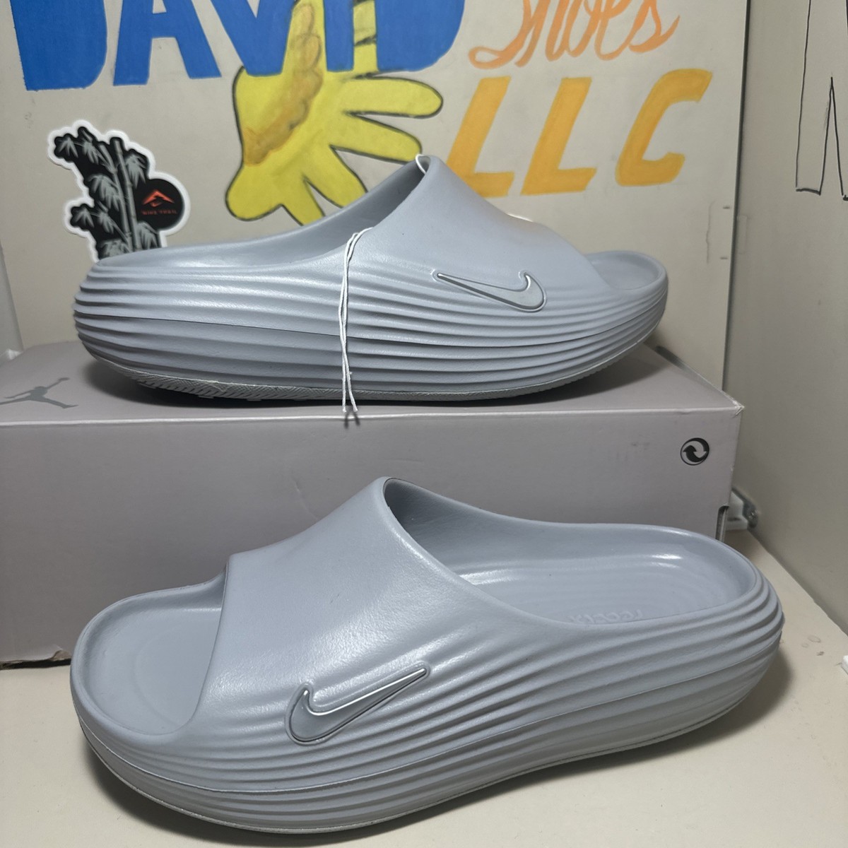Nike ReactX Rejuven8 Slide Wolf Gray Slipper Sandals Size 13