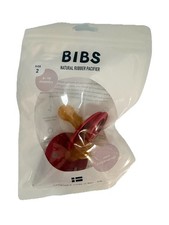 BIBS Natural Rubber Baby Pacifiers Size 2 6-18 Months Set-of 2 Made In Denmark