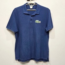 Lacoste Polo Shirt 8 US 3XL Blue Classic Big Croc Logo Preppy Tennis Golf Sporty