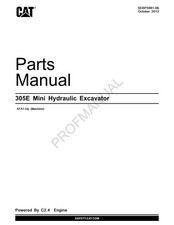 Caterpillar Cat 305E Mini Hydraulic Excavator Parts Catalog Manual ser XFA1-Up