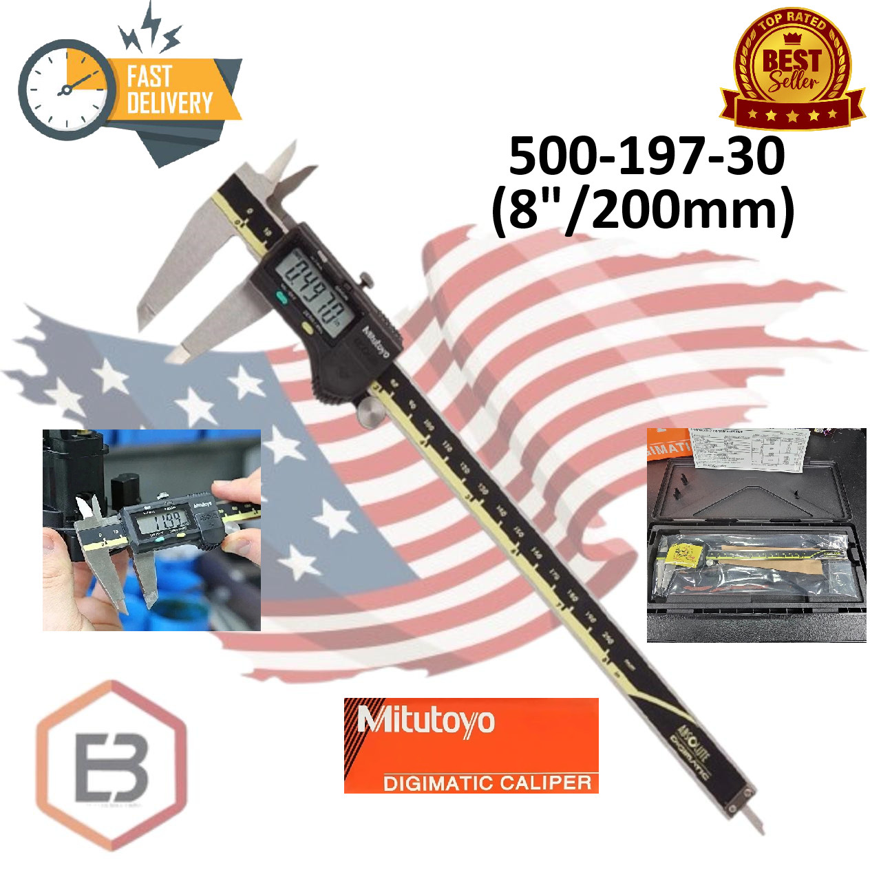 Mitutoyo 500-197-30 200mm/8" Absolute Digital Digimatic Vernier Caliper