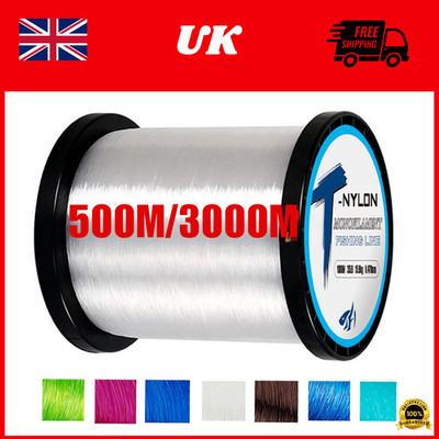 2027 NEU 3000m Nylon Monofile Angelschnur Karpfen Angelschnur Clear Spule UK