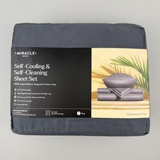 Miracle Made Sheet Set King EXTRA LUXE Cooling Self Cleaning Charcoal Gray New