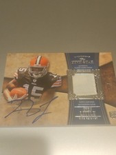 greg little signed card autographed rpa rookie patch auto rc nfl /65 #ed browns. rookie card picture