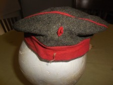 Original WWI Imperial German Prussian Visor Hat Artillery ? Red Band Red Piping